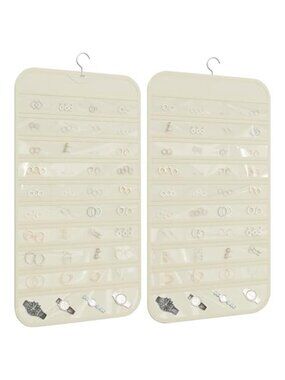 Hanging Jewelry Organizer 80 Pocket Clear Storage Bag Earrings Necklace Holder